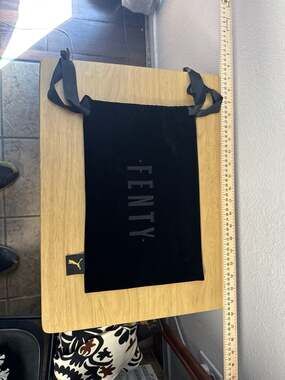 Large Black Velvet Fenty x Puma Drawstring Dust Bag with Embroidered Logo